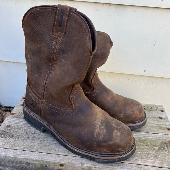 Wolverine Rancho Wellington Leather Steel Toe Work Boots - Picture 1 of 7